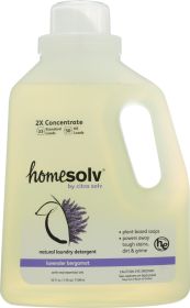 HOME SOLV: Natural Laundry Detergent 2X Concentrate Liquid Lavender Bergamot, 50 oz