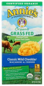 ANNIES HOMEGROWN: Organic Grass Fed Classic Mild Cheddar Macaroni & Cheese, 6 Oz