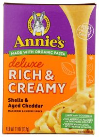 ANNIE'S HOMEGROWN: Creamy Deluxe Shells & Real Aged Cheddar Sauce, 11 Oz