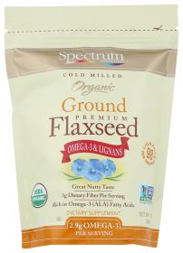 SPECTRUM ESSENTIAL: Organic Ground Premium Flaxseed, 14 oz