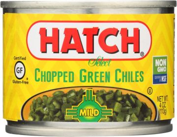 HATCH: Peeled Chopped Green Chiles Mild, 4 oz