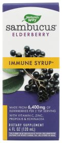 NATURE'S WAY: Sambucus Immune System Syrup Standardized Elderberry, 4 oz