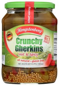 HENGSTENBERG: Gherkins Hot And Spicy, 24.3 oz