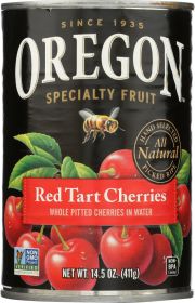 OREGON: Red Tart Cherries In Water, 14.5 oz