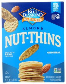 BLUE DIAMOND: Almond Nut-Thins Nut & Rice Cracker Snacks, 4.25 oz