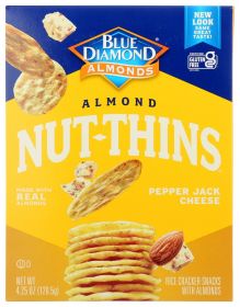 BLUE DIAMOND: Almond Nut-Thins Cracker Snacks Pepper Jack Cheese, 4.25 oz