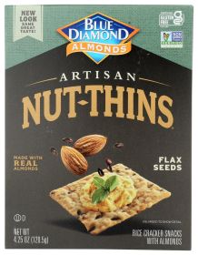 BLUE DIAMOND: Nut Thins Artisan With Almonds & Flax, Wheat & Gluten Free, 4.25 oz