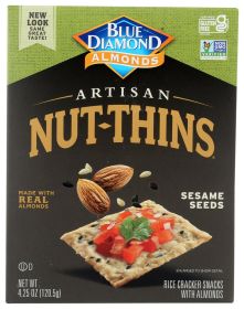 BLUE DIAMOND: Nut Thins Artisan With Almonds & Sesame Seeds, Wheat & Gluten Free, 4.25 oz