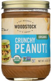 WOODSTOCK: Peanut Butter Crunchy Salted Organic, 16 oz