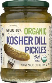 WOODSTOCK: Pickles Dill Whole Kosher Organic, 24 oz