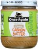 ONCE AGAIN: Organic Creamy Cashew Butter, 12 oz