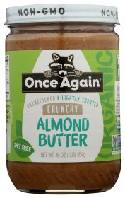 ONCE AGAIN: Nut Butter Almond Crunchy Raw, 16 oz