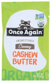 ONCE AGAIN: Cashew Butter Squeeze Pack Organic, 1.15 oz