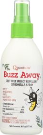 QUANTUM: Buzz Away Deet Free Insect Repellent Citronella Spray, 6 oz