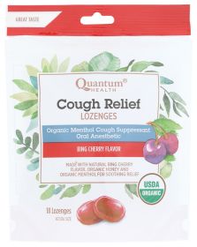 QUANTUM: Lozenges Cough Relief Cherry Organic, 18 ea