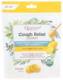 QUANTUM: Lozenges Cough Relief Lemon and Honey Organic, 18 ea