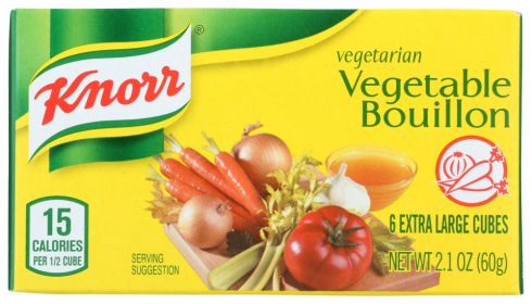 KNORR: Vegetarian Vegetable Bouillon 6 Cubes, 2.1 Oz