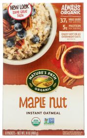 NATURE'S PATH:  Organic Instant Hot Oatmeal Maple Nut 8 Packets, 14 oz