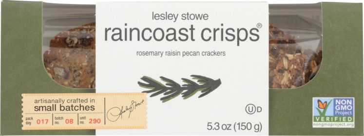 LESLEY STOWE: Rosemary Raisin Pecan Crisps, 5.3 oz