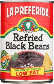 LA PREFERIDA: Refried Black Beans Authentic Flavor 99% Fat Free, 16 oz