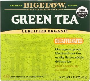 BIGELOW: Organic Green Tea Decaf 40 Bags, 1.73 oz