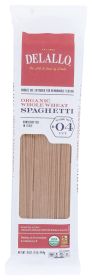 DELALLO: Organic Spaghetti Pasta Whole Wheat No.4, 16 oz