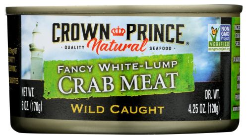 CROWN PRINCE: Fancy White Crab Meat, 6 oz