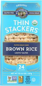 LUNDBERG: Rice Cakes Thin Stackers Brown Rice Lightly Salted, 5.9 oz