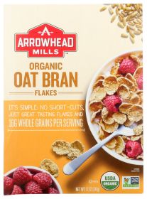 ARROWHEAD MILLS: Organic Oat Bran Flakes, 12 oz