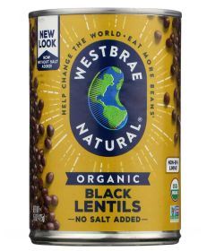 WESTBRAE: Organic Black Lentils, 15 oz