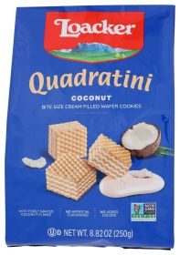 LOACKER: Wafer Qudrtni Coconut 250G, 8.82 oz