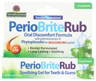 NATURE'S ANSWER: PerioBriteRub Soothing Gel for Teeth & Gums Cool Mint, 0.5 oz