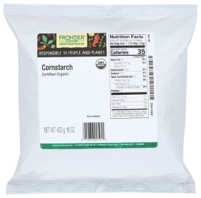 FRONTIER HERB: Organic Cornstarch, 16 oz