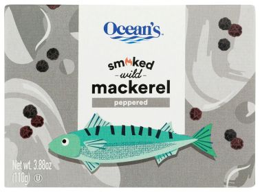 OCEAN'S: Mackerel Hot Smoked Peppered, 3.88 oz