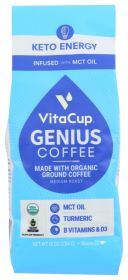 VITACUP: Genius Blend Organic Ground Coffee, 10 oz