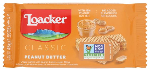 LOACKER: Wafer Clsc Pnut Bttr 45G, 1.59 OZ