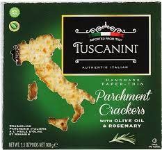 TUSCANINI: Crackers Rsemry Parchment, 3.5 OZ