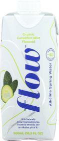 FLOW WATER: Cucumber Mint Spring Water Alkaline, 16.9 fo