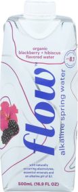 FLOW WATER: Water Alkaline Blackberry Hibiscus Organic, 16.9 fo