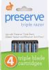 PRESERVE: Razor Blade Replacement Triple Blade 4 Cartridge, 1 ea