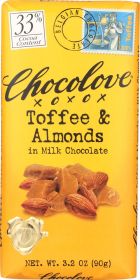 CHOCOLOVE: Toffee & Almonds In White Chocolate, 3.2 oz