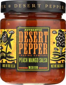 DESERT PEPPER: Peach Mango Medium Hot Salsa, 16 oz