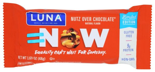 LUNA: Nutz Over Chocolate Nutrition Bar For Women, 1.7 oz