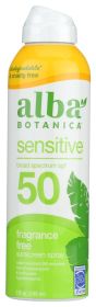 ALBA BOTANICA: Sensitive Sunscreen Fragrance Free Spf 50, 6 oz