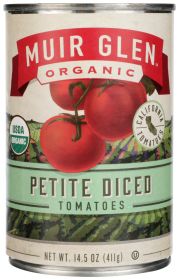 MUIR GLEN: Organic Petite Diced Tomatoes Original, 14.5 oz