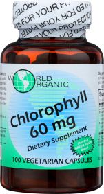 WORLD ORGANIC: Chlorophyll 60mg, 100 vc