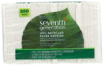 SEVENTH GENERATION: Napkins 1-Ply White, 250 Count