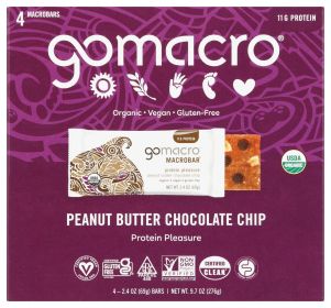 GOMACRO: Bar Pb Chc Chp 4Ct Org, 9.6 OZ