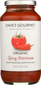 DAVE'S GOURMET: Organic Pasta Sauce Spicy Heirloom Marinara, 25.5 Oz