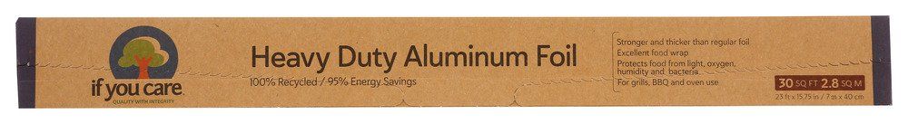 IF YOU CARE: 100% Recycled Heavy Duty Aluminum Foil 30 sq ft (23 ft x 15.75 in), 1 ea